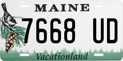 ME license plate 7668UD