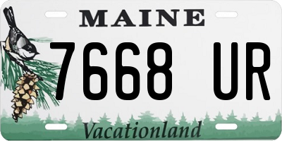 ME license plate 7668UR