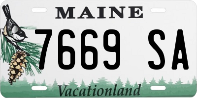 ME license plate 7669SA