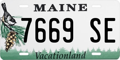 ME license plate 7669SE