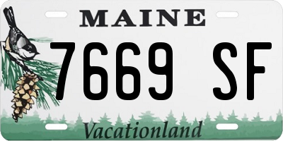 ME license plate 7669SF