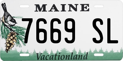 ME license plate 7669SL