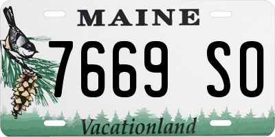 ME license plate 7669SO