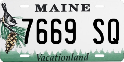 ME license plate 7669SQ