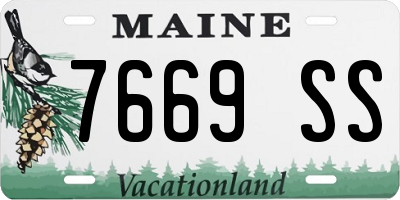 ME license plate 7669SS