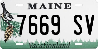 ME license plate 7669SV