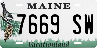 ME license plate 7669SW