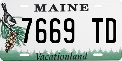 ME license plate 7669TD