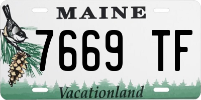 ME license plate 7669TF