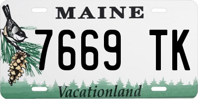 ME license plate 7669TK