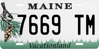 ME license plate 7669TM