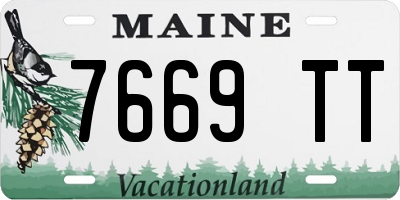 ME license plate 7669TT