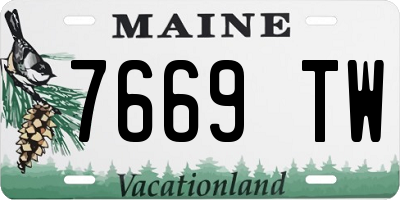 ME license plate 7669TW