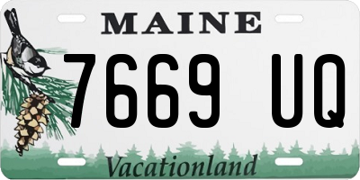 ME license plate 7669UQ