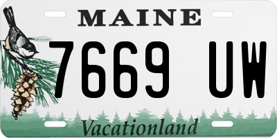 ME license plate 7669UW