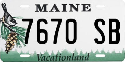 ME license plate 7670SB