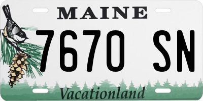 ME license plate 7670SN