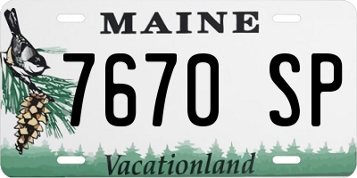 ME license plate 7670SP