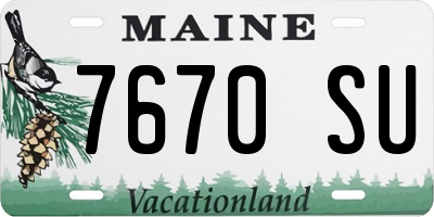 ME license plate 7670SU