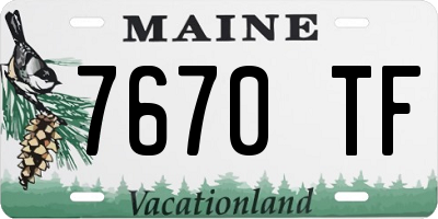 ME license plate 7670TF