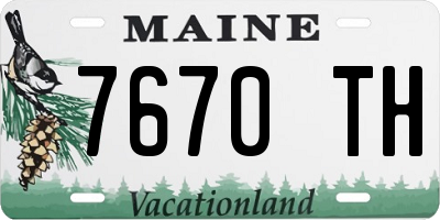 ME license plate 7670TH