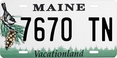 ME license plate 7670TN