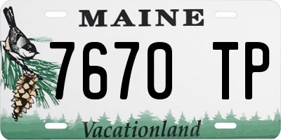 ME license plate 7670TP