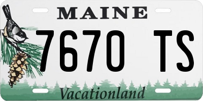 ME license plate 7670TS