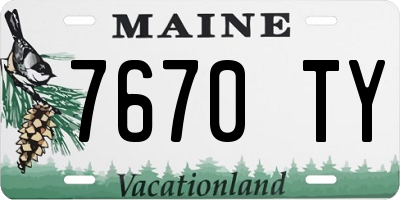 ME license plate 7670TY