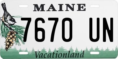 ME license plate 7670UN