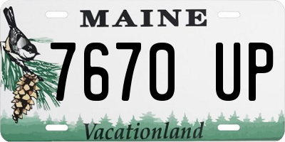 ME license plate 7670UP