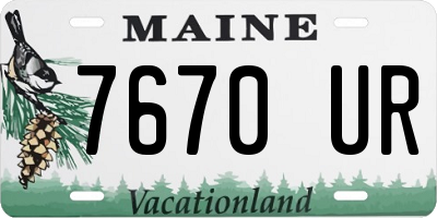 ME license plate 7670UR