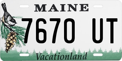 ME license plate 7670UT