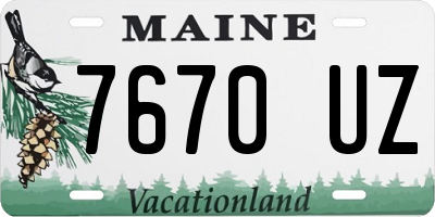 ME license plate 7670UZ