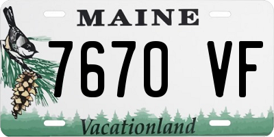 ME license plate 7670VF