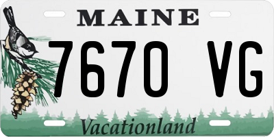 ME license plate 7670VG