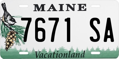 ME license plate 7671SA