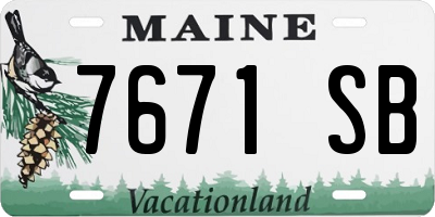 ME license plate 7671SB