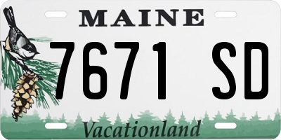ME license plate 7671SD