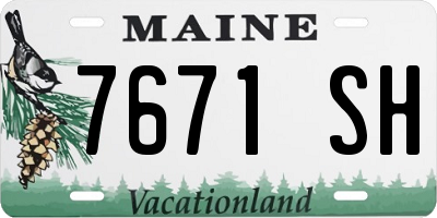 ME license plate 7671SH