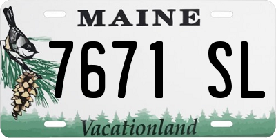 ME license plate 7671SL