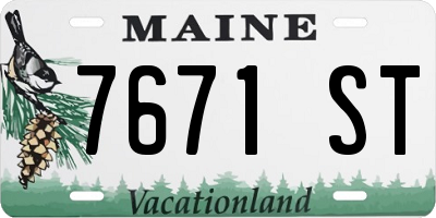 ME license plate 7671ST