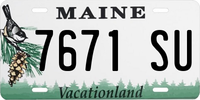 ME license plate 7671SU