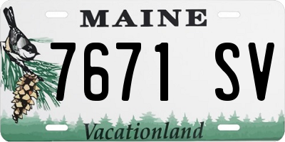 ME license plate 7671SV