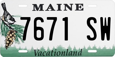 ME license plate 7671SW