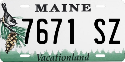 ME license plate 7671SZ