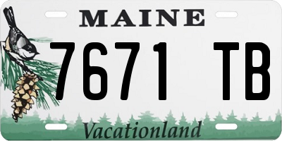 ME license plate 7671TB