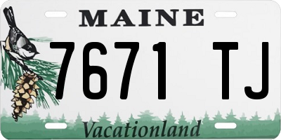 ME license plate 7671TJ