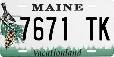 ME license plate 7671TK