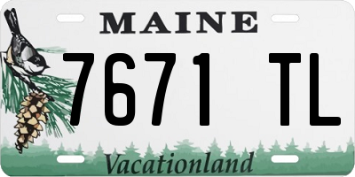 ME license plate 7671TL